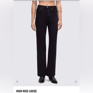 Re/Done Women's High Rise Loose Black Jeans